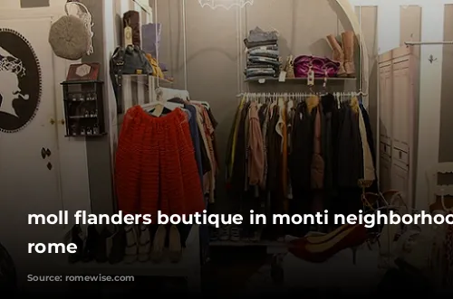 moll flanders boutique in monti neighborhood in rome