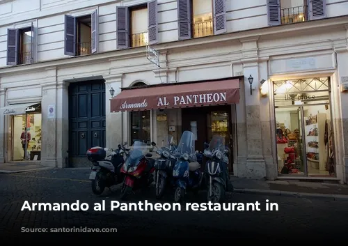 Armando al Pantheon restaurant in Rome